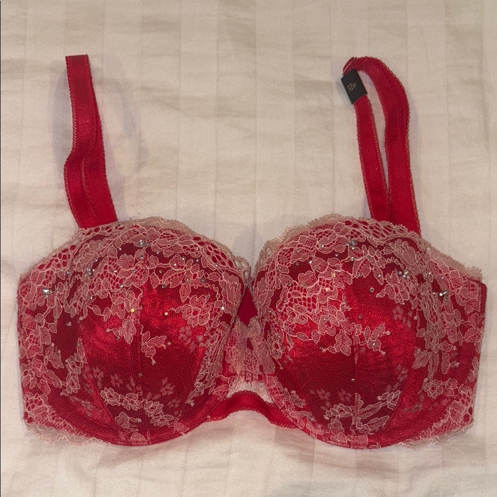 Victoria's Secret Red Lace Balconette Bra